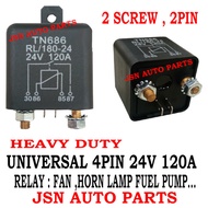 RELAY 4PIN 12V/24V 2SCREW 2PIN 120A HEAVY DUTY FOR ALL CAR 4X4 LORRY TRUCK RELAY HEA DLAMP , FUEL PU