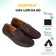 Men's premium cowhide SUNPOLO MU2588 Brown