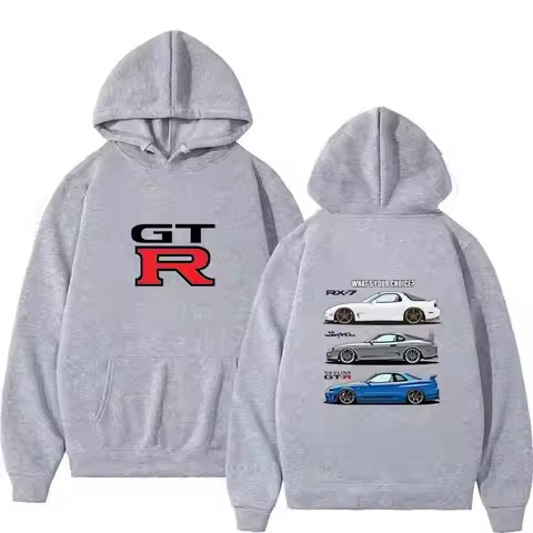 New sweatshirt and Sweatshirts Men & Y2k Hoodie Graphic Hoody Initial D GTR Skyline R34 Pullovers