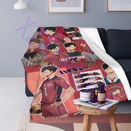 xzx180305  Custom Anime Volleyball Junior Blankets For Beds Sofa Cover Japanese Cartoon Flannel Blanket Home Bed Cover Bedspread 13