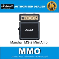 Marshall MS-2 1 Watt Electric Guitar Micro Amp Speaker Battery Powered Amplifier Classic (MS-2 / MS 2)-Colour Black