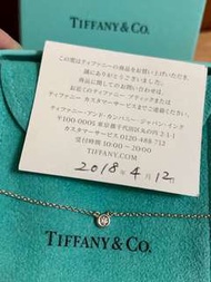 保證真品 Tiffany 5分 單顆 圓形 真鑽 鑽石 項鍊 鎖骨鍊 蒂芬妮 經典款 純銀 項鏈 二手 正品 近全新美品