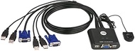 Aten CS22U 2-Port USB VGA Cable KVM Switch with Remote Port Selector, 0.9m