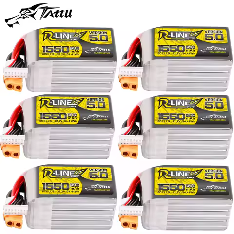 TATTU-R-LINE 5.0 22.2V 1550mAh 150C LiPo Battery For RC Helicopter Quadcopter FPV Racing Drone Parts