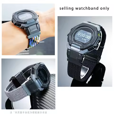 DIY canvas watch strap FOR G-SHOCK Casio GBD-300 smart watch modification nylon watch strap magnetic