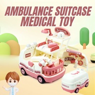 【Toys Island】Ambulance Suitcase Medical Toy Pretend Play Dentist Toy Gift for Kids