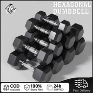 2PCS hexagonal dumbbell 5LBS~25LBS rubber hexagonal dumbbell fitness equipment with metal handle