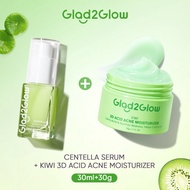 Glad2Glow KIWI 3D Acid Acne Moisturizer （30g）Acne Treatment Night Day Cream Face Acne Cream Skincare