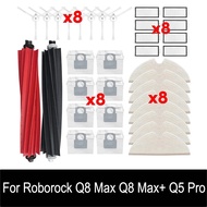 For Roborock Q8 Max / Q8 Max Plus / Q5 Pro Plus Roller Side Brush Filter Mop Dust Bag Robot Vacuums 