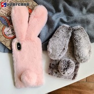 3D Cute Plush Rabbit Casing For Samsung Galaxy S26 S25 S24 FE Ultra Edge M15 F15 A55 A15 M54 M14 Rab