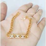 Hello Kitty Titanium 22K Gold 3 Chain Children's Bracelet