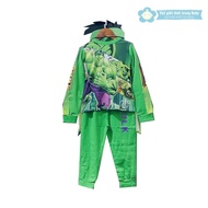 Hulk superhero clothes, blue Giants, long-sleeved boys samkids with cape and mask B120 (real video)