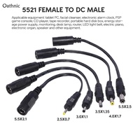 Oathnic 5 5x2 1mm Female to 2 5x0 7mm 3 5x1 35mm 4 0x1 7mm Male Convenient Charge Cable 15cm 5 9inch