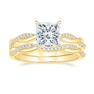 2ct Wedding Rings for Women Princess Cut Bridal Ring Sets Cubic Zirconia Engagement Rings Twisting I