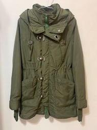 《日系軍裝大衣》日本超保暖內裡鋪棉軍裝大衣外套 長版 軍綠色 SLY 保暖大衣  #大地色