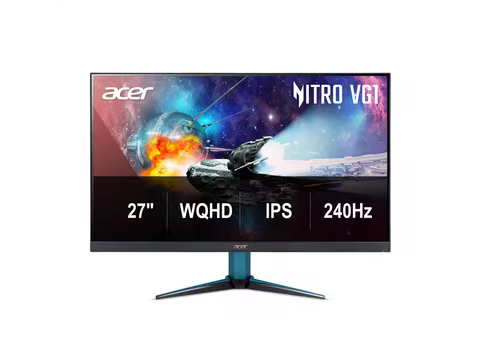 Acer Nitro 27" WQHD 2K 1440P 240HZ IPS 0.5ms with AMD FreeSync Premium HDR400 Gaming Computer Monito
