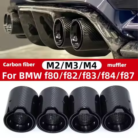 For BMW M2 F87 M3 F80 M4 F82 F83 CarMuffler Tail Pipe Upgrade 4 PCS MP Carbon Fiber Exhaust Tip Dedi