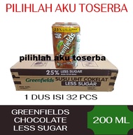 Susu Greenfields CHOCO LESS SUGAR 200 ml - ( HARGA 1 DUS )