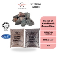 SERI AISHAH Batuan Ketulan garam bukit hitam [kala namak] black salt 1kg buang toksin, buang angin, 