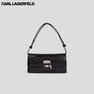 KARL LAGERFELD - K/IKONIK CROC-EMBOSSED SHOULDER BAG 235W3241 กระเป๋าสะพาย
