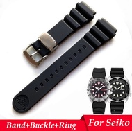 สายซิลิโคนสำหรับ Seiko Prospex Series SPR009กันน้ำสายนาฬิกาดำน้ำสแตนเลส20/22มม. อุปกรณ์เสริมแหวนนาฬิกา