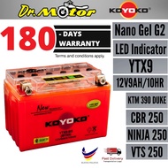 YTX9-BS YTX9 BTX9 Koyoko Gel G2 Battery Batteri Bateri 100% Original KOYOKO Pulsar NS200 / RS200 CBR