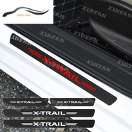 XF 4Pcs Nissan Car Waterproof Carbon Fiber Car Door sill Sticker  For Nissan X-TRAIL XTRAIL T30 T31 T32 2013-2019 Accessories