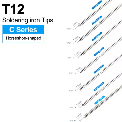T12 Horseshoe-Shaped Soldering Iron Tips T12-C1 BC1 BC2 BC3 C4 BCF2 BCF1 for Hakko FX951 FX950 FM203