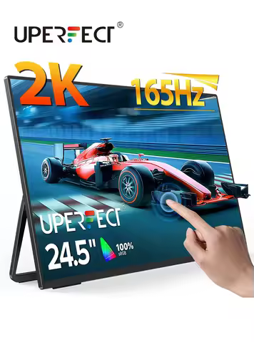 UPERFECT 24.5" 2K Touchscreen Portable Monitor 165Hz Gaming Display FreeSync HDR IPS Screen Built-in