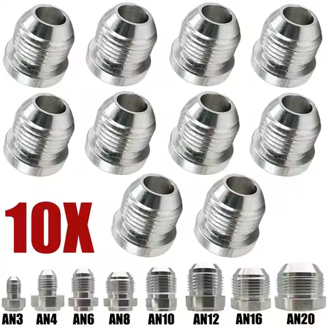10X AN3 AN4 AN6 AN8 AN10 AN12 AN16 AN20 Male Weld On Fitting Adapter Weld Bung Aluminum Hose Pipe Tu