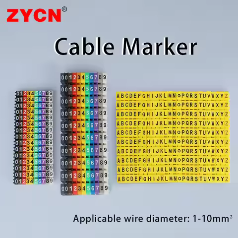 Cable Markers Color C-Type Marker Arabic Number 1.5/2.5/4/6/10mm² Tag Label Stuck Cord Wire Network 