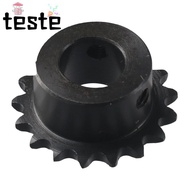 17 Tooth Gear, 25 Chain Black Oxide Roller Sprockets, Practical C45 Carbon Steel Single Strand 1/4" 