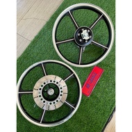 Rim KH100 YTEQ hitam fullset siap PNP RXZ complete set terus pasang saja