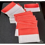 MERAH Embroidered Embroidered Logo Emblem Badge Bet School Red and White Flag 3x5 cm