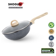 Shogun Granite Plus Ceragan Ceramic 28 x 13.5cm Non-stick Stirfry Wok with Glass Lid 4.2L (IH)
