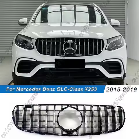 For Mercedes Benz GLC-Class X253 2015-2019 GLC250 GLC300 GLC350e GLC43 AMG GT Style Front Hood Grill