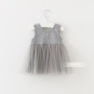 IU Newborn Baby Girl Sveless Princess Dress Lace Casual Kids Mesh Dresses BARBIE