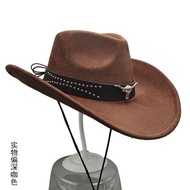 [Cowboy Hat] Cowboy Hat Western Cowboy Hat Knight Hat Horse Hat Retro Cowboy Hat Faux Suede Cowboy H