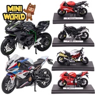 MINI WORLD 1/12 Scale Ducati Kawasaki H2R BMW S1000RR Motor Motorcycle Sport Car Model Toys Diecast 