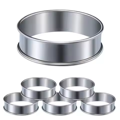 New Stainless Steel Baking Circle Double Rolled Cookie Molds Circle Egg Ring Cooking Rings 10cm 8cm 