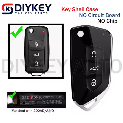 Car Key Shell Modified Flip Folding Key Case 3 Button Golf 8 Style for VW Golf Tiguan Polo Jetta Sko