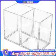 In stoick-Clear Acrylic Makeup Brush Holder Pen Pencil Cup Holder Cosmetic Storage Case Desktop Stat