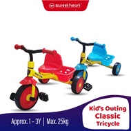 Sweet Heart Paris basikal budak 1tahun to 3 tahun  Kid's Outing Classic Tricycle With Storage Basket