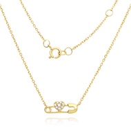 Maison de Jewels - Oro Safety Pin Necklace สร้อยคอทอง ทองแท้ 9K สายรุ้ง เพชรแท้ พลอยธรรมชาติ ต่างหูใ