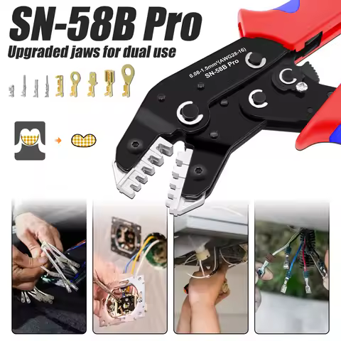SN-58B Pro Wire Crimping Plier for JST PH 2.0mm,XH 2.5mm,VH 3.96mm,JWPS 4.0mm&Dupont Open Barrel Ter