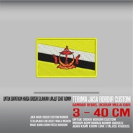 BRUNEI FLAG LOGO EMBROIDERY PATCH BRUNEI FLAG HDP-216