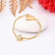 ZHULIAN CZ Star Bracelet 24K Gold Plated in T-Bar