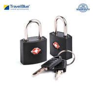 Travel Blue TSA Approved Suitcase Padlock - Key - Twin Set - Black - TB-028