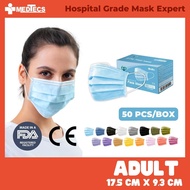 [Medtecs] Medical/Surgical Face Mask(Blue) 50 pcs 3-ply N88 ASTM L1| Approved by FDA