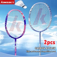 2pcs Kawasaki Badminton Racket Original 3U Carbon Fiber Ultralight High Elasticity Raket Badminton f